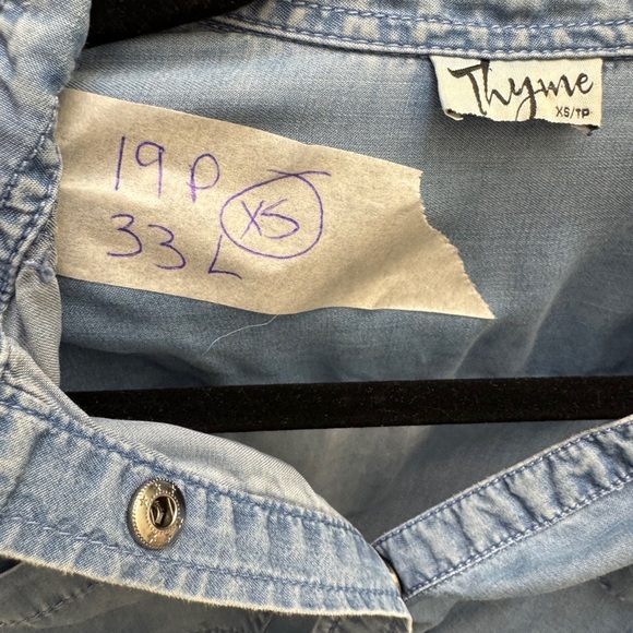 Blue Denim Shirt Dress Thyme Chambray Shirt Dress – Size XS - Picture 12 of 15